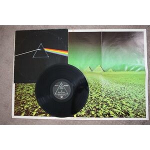 1973 Pink Floyd Dark Side of The Moon Vinyl LP + Poster + Album Cover